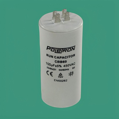 Capacitor CBB60 100 µF 450V plastic Capacitor CBB60 100 µF 450V plastic