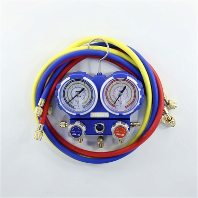 Коллектор 2 вент R22/R134a/R404A/R407C 3 шланга 120 см VALUE VMG-2-R22 F Коллектор 2 вент R22/R134a/R404A/R407C 3 шланга 120 см VALUE VMG-2-R22 F
