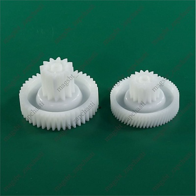 Шестеренка мясорубки Bosch Siemens D70/63мм h45мм z57/17 прям/прям D30/27мм h31мм z45/12 кос/прям к-кт 2шт