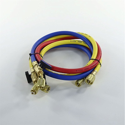 Filling hose 90 cm 5/16 800-4000 Psi 3pcs valve R410 FC Filling hose 90 cm 5/16 800-4000 Psi 3pcs valve R410 FC