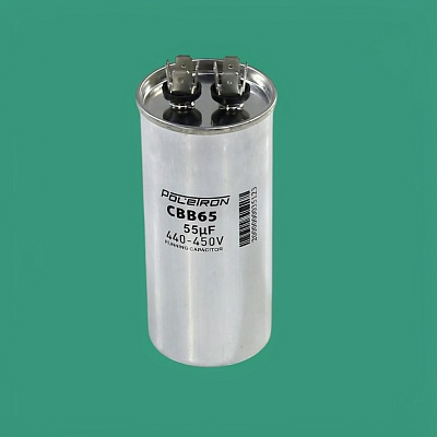 Конденсатор CBB65 55 мкф 440-450V металл Конденсатор CBB65 55 мкф 440-450V металл