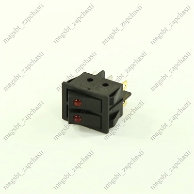 Button 6 pin 16A black universal 2 key