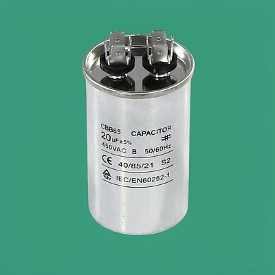 Конденсатор CBB65 20 мкф 440-450V металл Конденсатор CBB65 20 мкф 440-450V металл