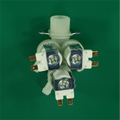 *Washing machine solenoid inlet valve 3 180° Ø12 mm terminals 220 V Indesit photo 2713643