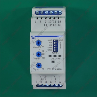 Реле напряжения 5А 380V 3 фазы 2,5 кВт PHПП-311M photo 2401154