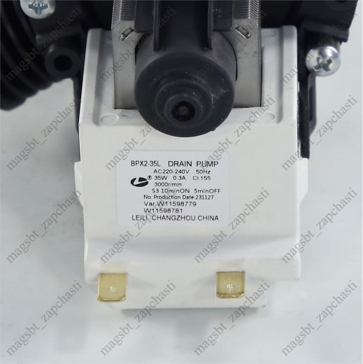 Насос стиральной машины с улиткой Leili 3 винт 35W клеммы назад BPX2-35L C00517420 photo 3 - 