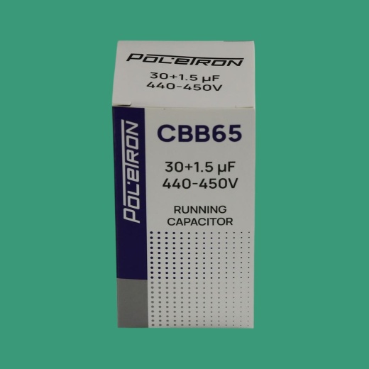 Конденсатор CBB65 30+1,5 мкф 450V совмещенный, металл фото 2 - Конденсатор CBB65 30+1,5 мкф 450V совмещенный, металл фото 2 -