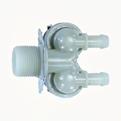 *Washing machine solenoid inlet valve 2 180° Ø12 mm terminals 220 V VS1007 photo 2447656