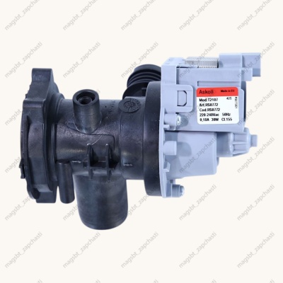 Насос стиральной машины с улиткой Askoll 3 винт 30W фишка назад T2107 photo 2206425