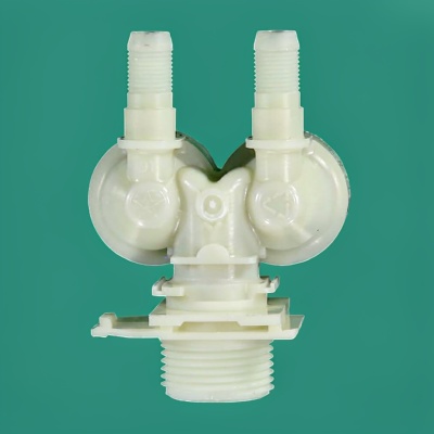 *Washing machine solenoid inlet valve 2 180° Ø10 mm chip plug right 220 V Bosch Siemens photo 2423400