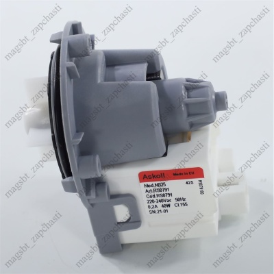 Washing Machine pump Askoll 3 pins 40W chip back copper with thermal protection 292087 RS0791 M325 photo 2265841