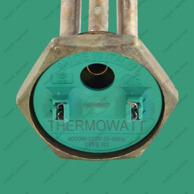 ТЭН водонагревателя 4000W 230V 1 1/4" Ø42мм L385мм прямой E-RCT медь THERMOWATT photo 2434897