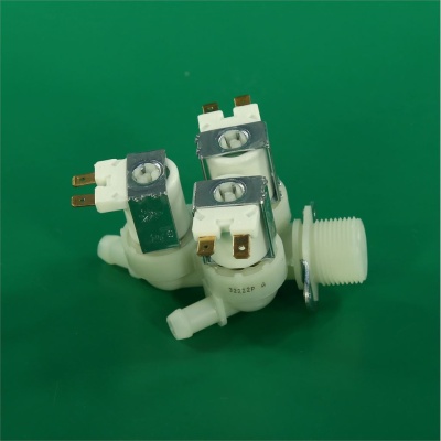 *Washing machine solenoid inlet valve 3 180° Ø12 mm terminals 220 V Indesit photo 2713644