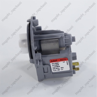 Washing Machine pump Askoll 3 pins 30W clamps back copper with thermal protection 292328 290681 RS0750 RS065800 photo 2265830