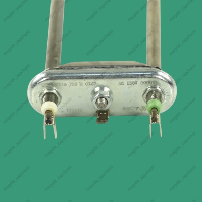 ТЭН стиральной машины 2000W кривой без отверст ДРТ L295мм TW 046976 105266 photo 2436006