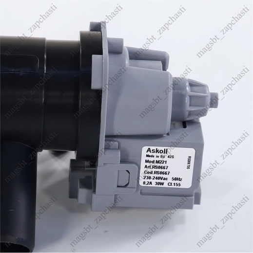 Washing Machine pump assembly Askoll 3 clips 40W chip forward copper M325 292075 141896 Bosch Siemens photo 2 - 