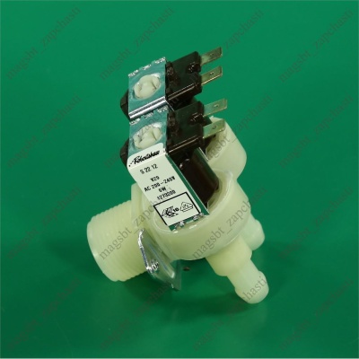 Electromagnetic filling valve of washing machine 2 90˚ Ø12 mm terminals 220V Robertshaw photo 2264807