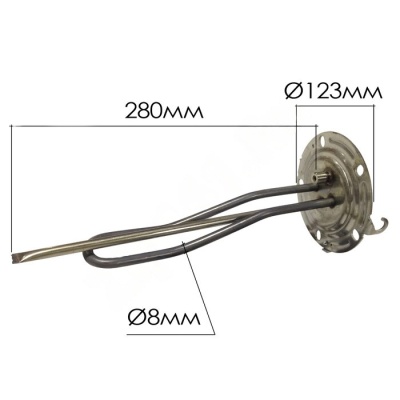 ТЭН водонагревателя 1000W 230V L300 (на фланце D125) Ariston 65151226-01 photo 1392499 ТЭН водонагревателя 1000W 230V L300 (на фланце D125) Ariston 65151226-01 photo 1392499