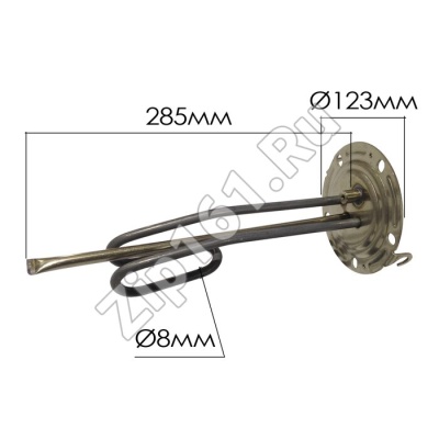 Тэн для водонагревателя ARISTON 1500W 65151227-01, D-123мм, H-285мм с фланцем в сборе photo 1394296